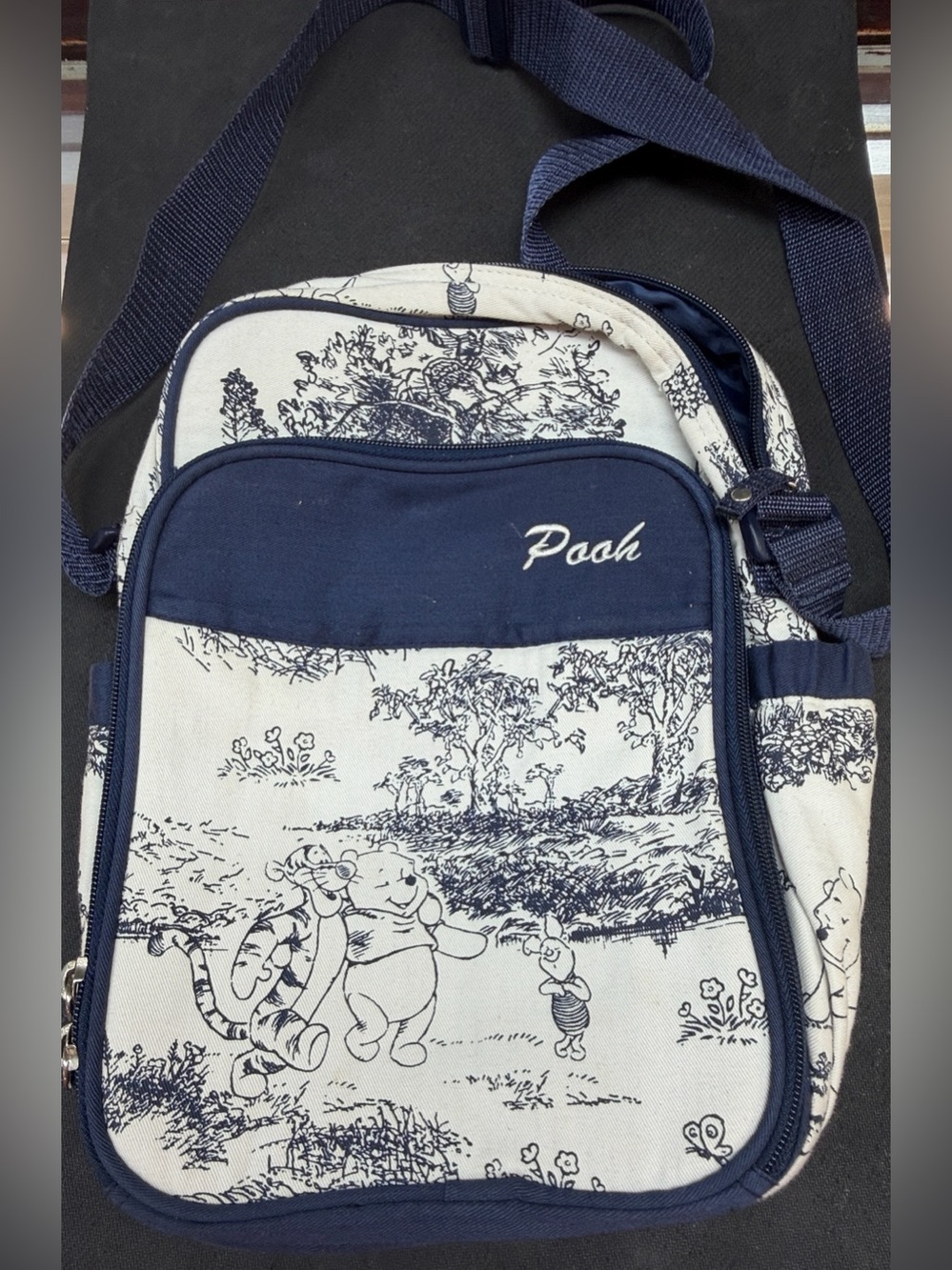 Disney Winnie the Pooh Blue and White Crossbody Messenger Bag